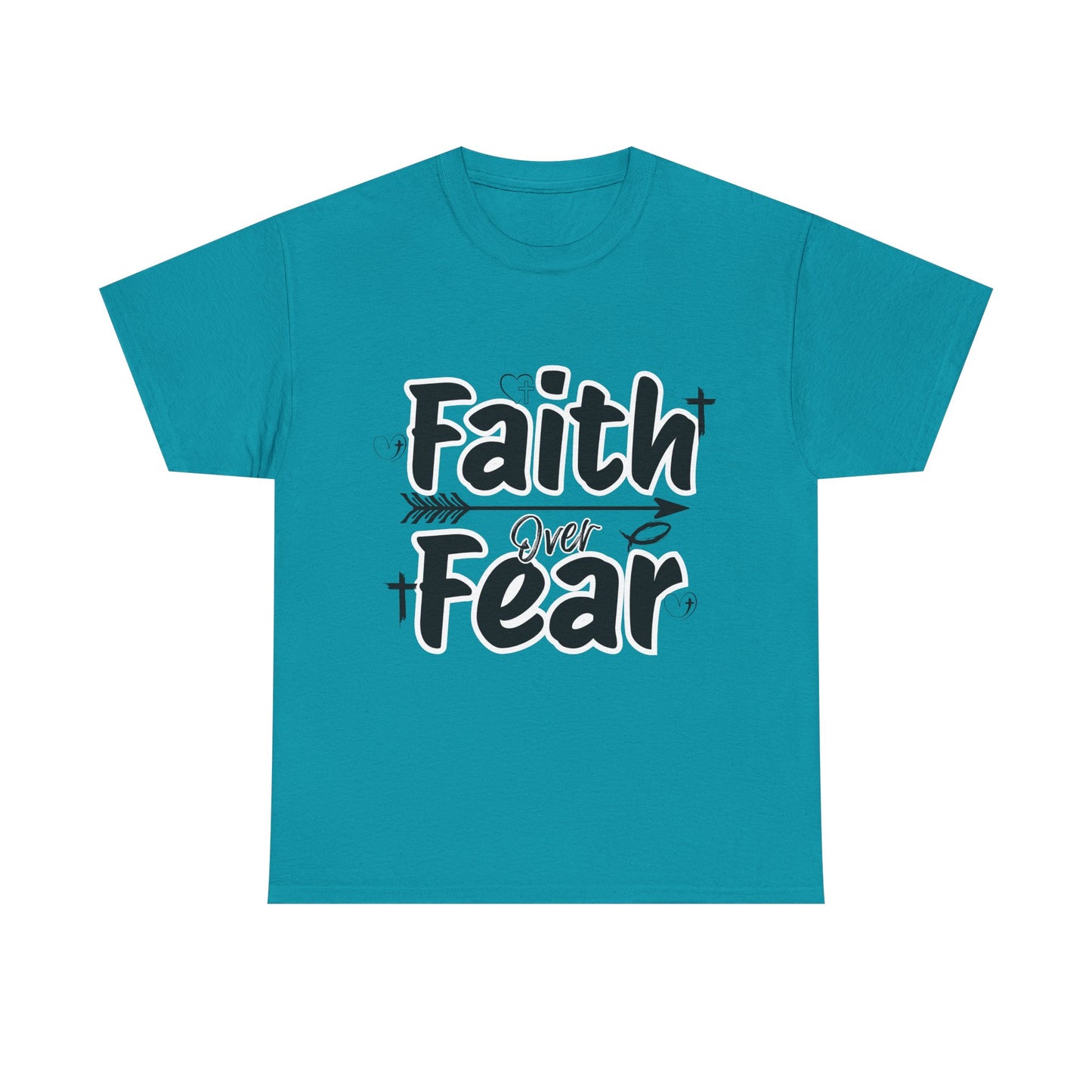 Faith Over Fear Unisex Heavy Cotton Tee, Inspirational T-Shirt, Motivational Apparel, Christian Gift, Everyday Wear, Faith-Based Fashion