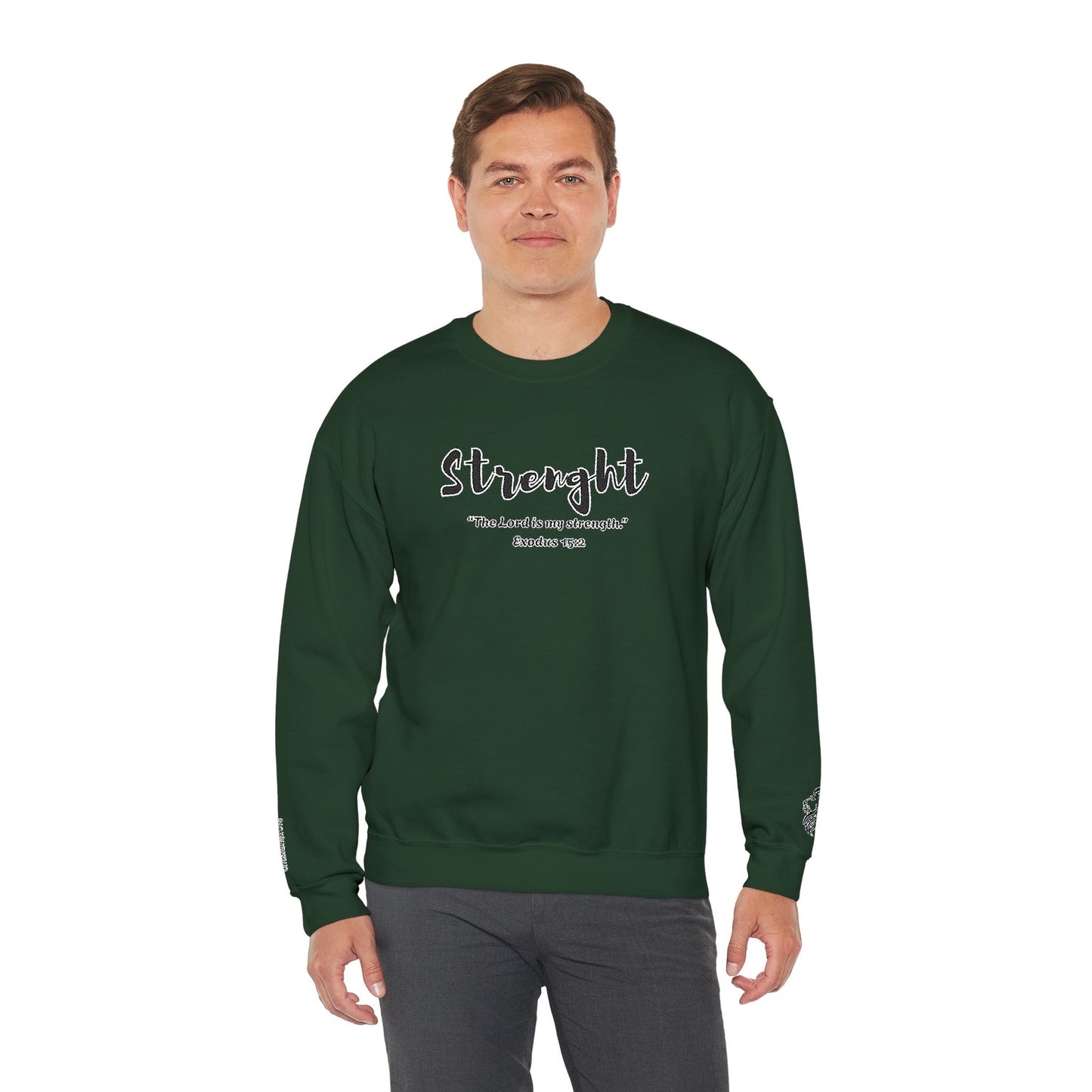 Strength Sweatshirt – The Lord Is My Strength Crewneck, Inspirational Christian Pullover, Faith-Based Unisex Apparel, Motivational Gift for Believers
