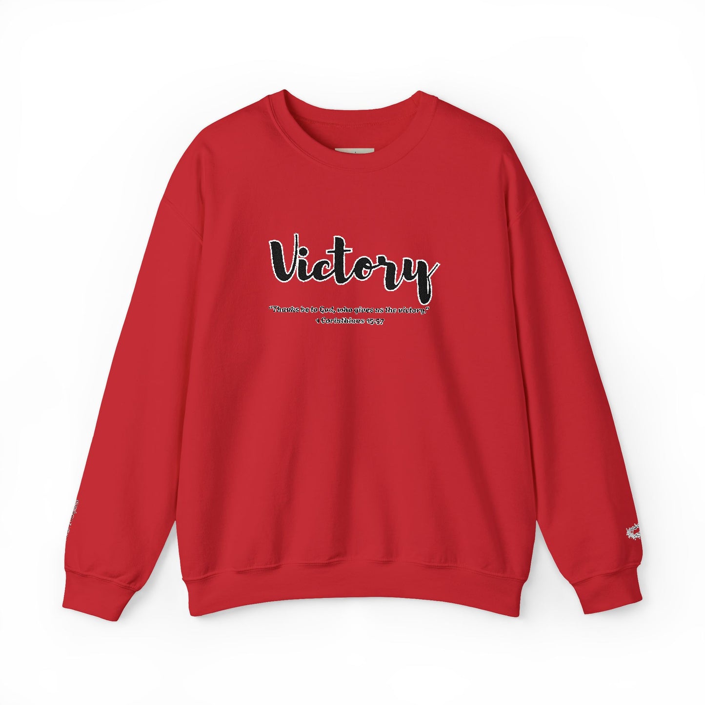 Victory Sweatshirt – “Thanks Be to God, Who Gives Us the Victory” Christian Crewneck, Inspirational Faith-Based Pullover, Cozy Unisex Apparel, Motivational Gift for Believers
