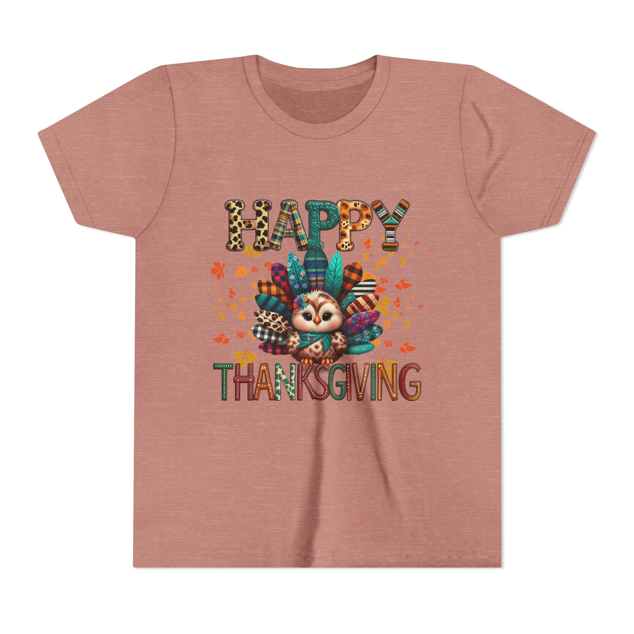Thanksgiving Turkey Youth Tee, Kids Holiday Shirt, Autumn Graphic Tee, Family Thanksgiving Outfit, Cute Fall Apparel