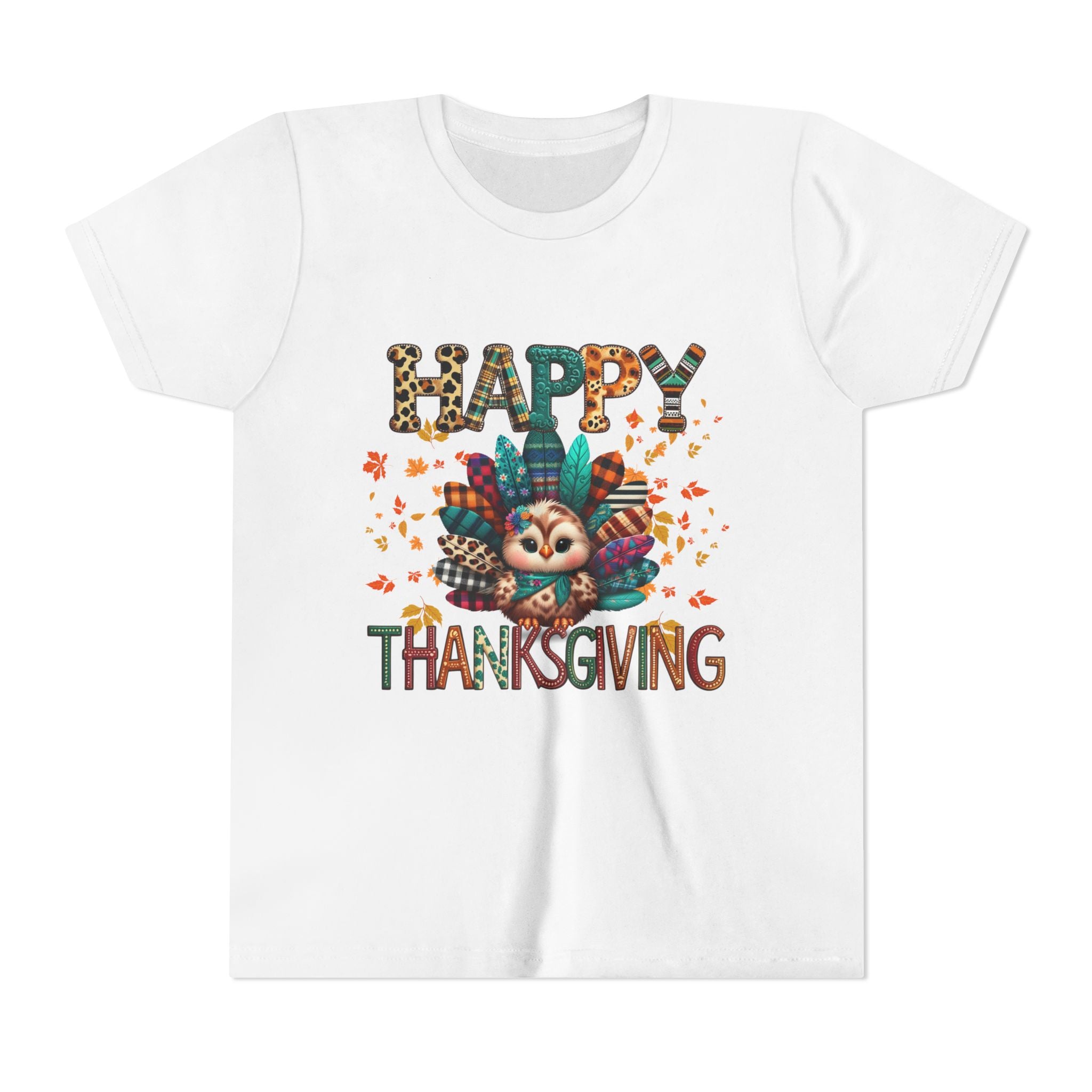 Thanksgiving Turkey Youth Tee, Kids Holiday Shirt, Autumn Graphic Tee, Family Thanksgiving Outfit, Cute Fall Apparel
