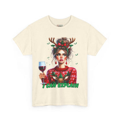 Festive Christmas Tee, I Can Explain Seasonal Top, Holiday Apparel, Unisex Holiday Shirt, Funny Christmas Outfit