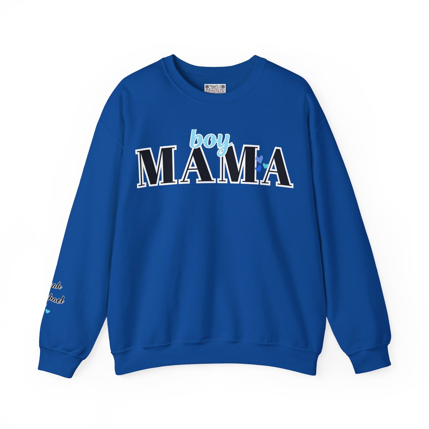 Boy Mama Crewneck Sweatshirt – Cozy Unisex Mom Sweater, Cute Mother’s Day Gift, White Minimalist Mom Life Pullover, New Mom Apparel