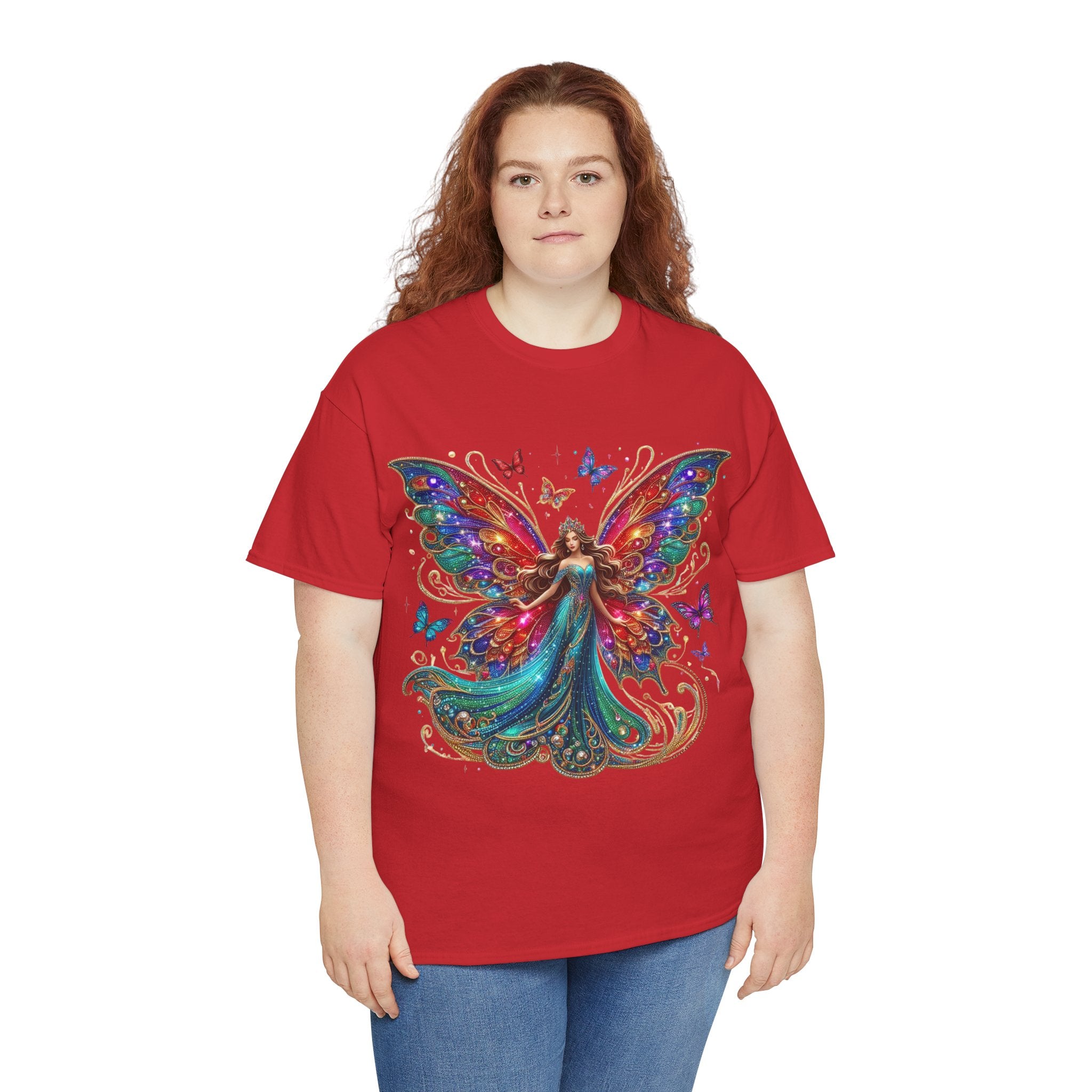 Fantasy Fairy Unisex Heavy Cotton Tee - Enchanting Artwork for Nature Lovers, Magical Gift, Boho Style, Summer Fashion, Unique Tee