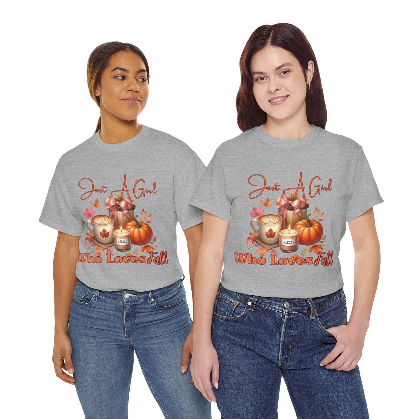 Just A Girl Who Like Fall Cotton Tee, Autumn T-Shirt, Seasonal Graphic Tee, Cozy Fall Apparel