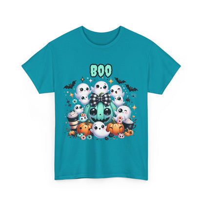 Halloween Boo Tee, Fun Spooky T-Shirt, Unisex Heavy Cotton, Cute Halloween Apparel, Ghost & Pumpkin Shirt, Seasonal Gift Idea