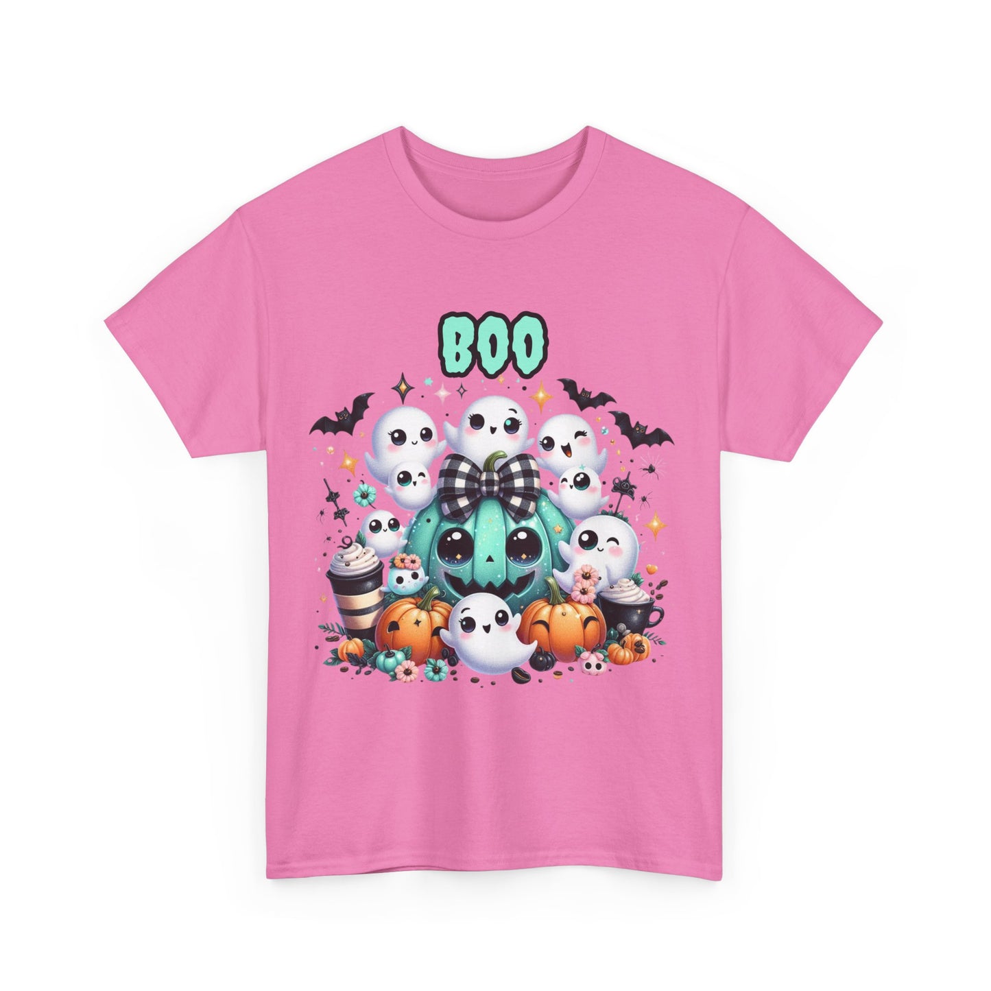 Halloween Boo Tee, Fun Spooky T-Shirt, Unisex Heavy Cotton, Cute Halloween Apparel, Ghost & Pumpkin Shirt, Seasonal Gift Idea