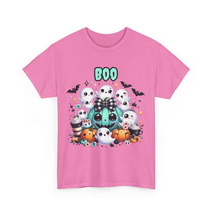 Halloween Boo Tee, Fun Spooky T-Shirt, Unisex Heavy Cotton, Cute Halloween Apparel, Ghost & Pumpkin Shirt, Seasonal Gift Idea