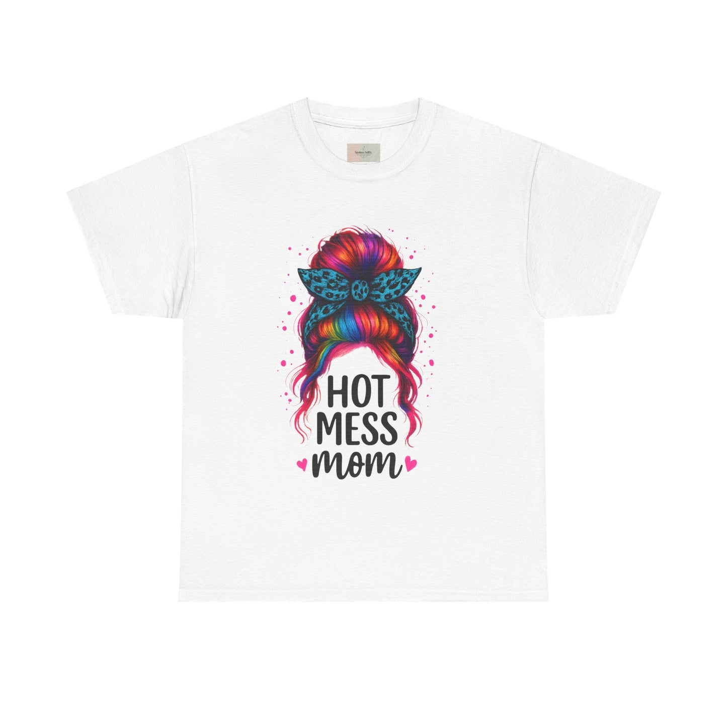 Hot Mess Mom Unisex Heavy Cotton Tee, Funny Mom Shirt, Gift for Mothers Day, Parody T-Shirt, Casual Wear, Trendy Graphic Tee