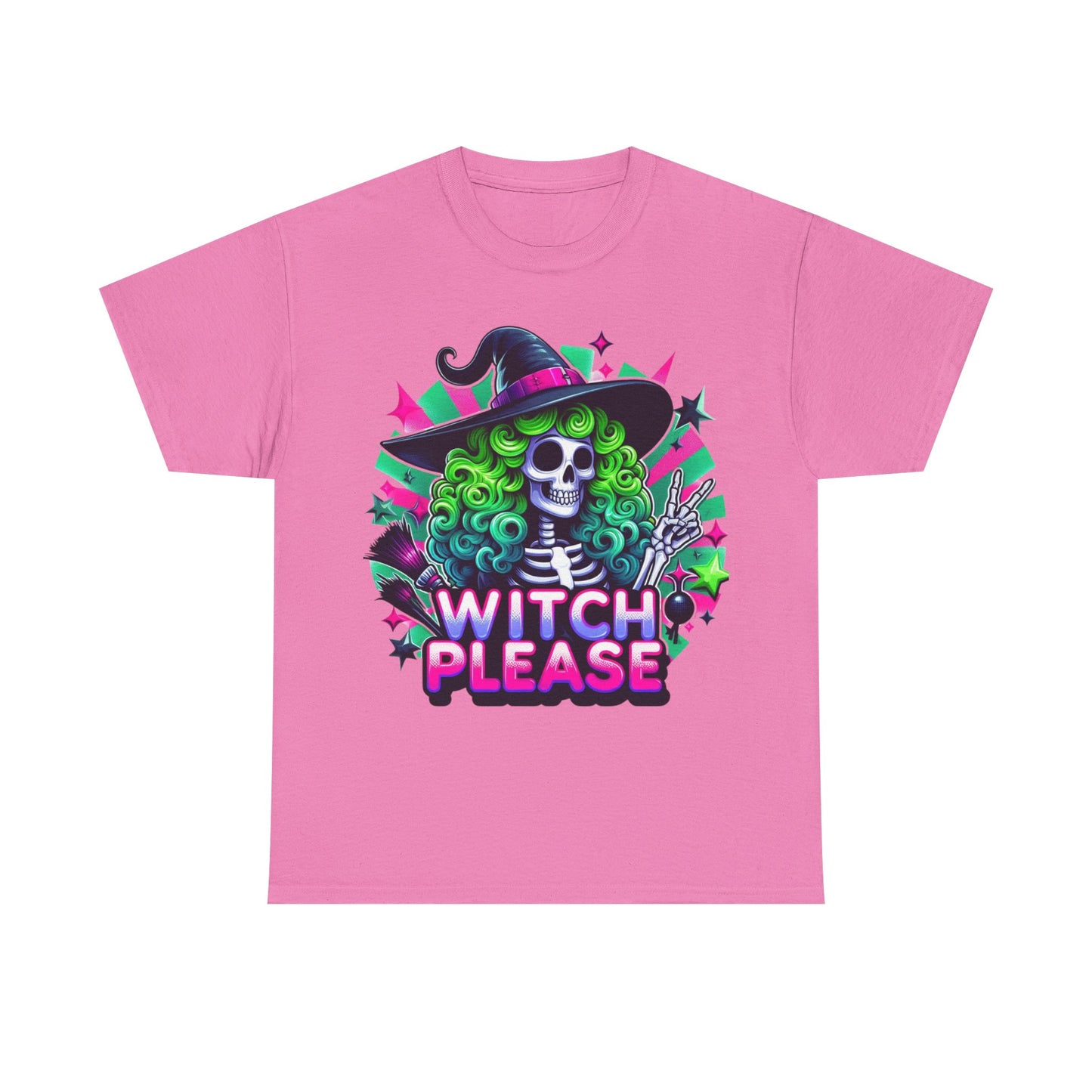 Witch Please Unisex Heavy Cotton Tee, Halloween Shirt, Spooky T-shirt, Unique Gift for Witches, Witchy Apparel