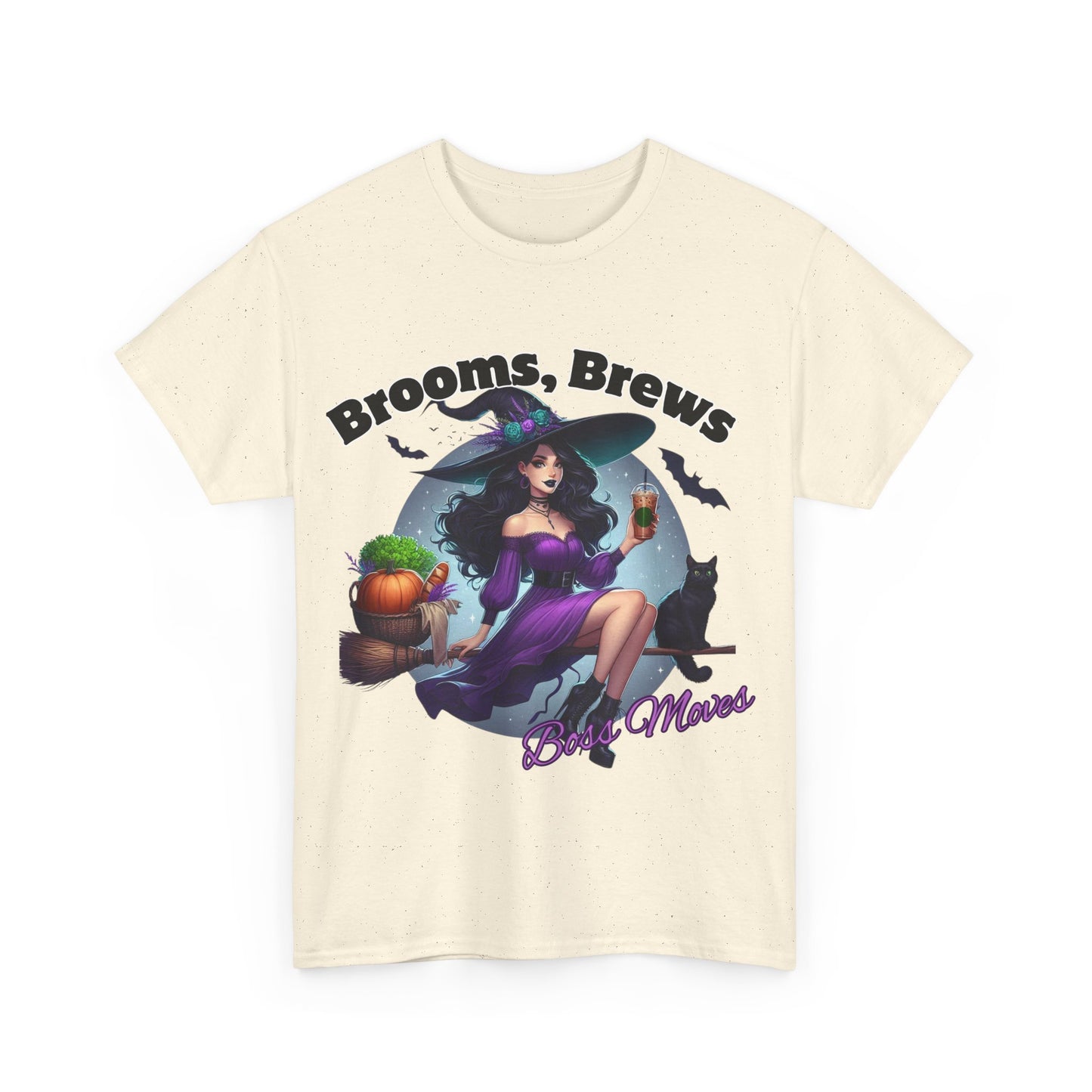 Brooms & Brews Halloween Tee, Unisex Shirt, Witch Craft Tee, Autumn Apparel, Spooky Season Outfit