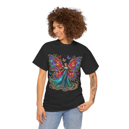 Fantasy Fairy Unisex Heavy Cotton Tee - Enchanting Artwork for Nature Lovers, Magical Gift, Boho Style, Summer Fashion, Unique Tee