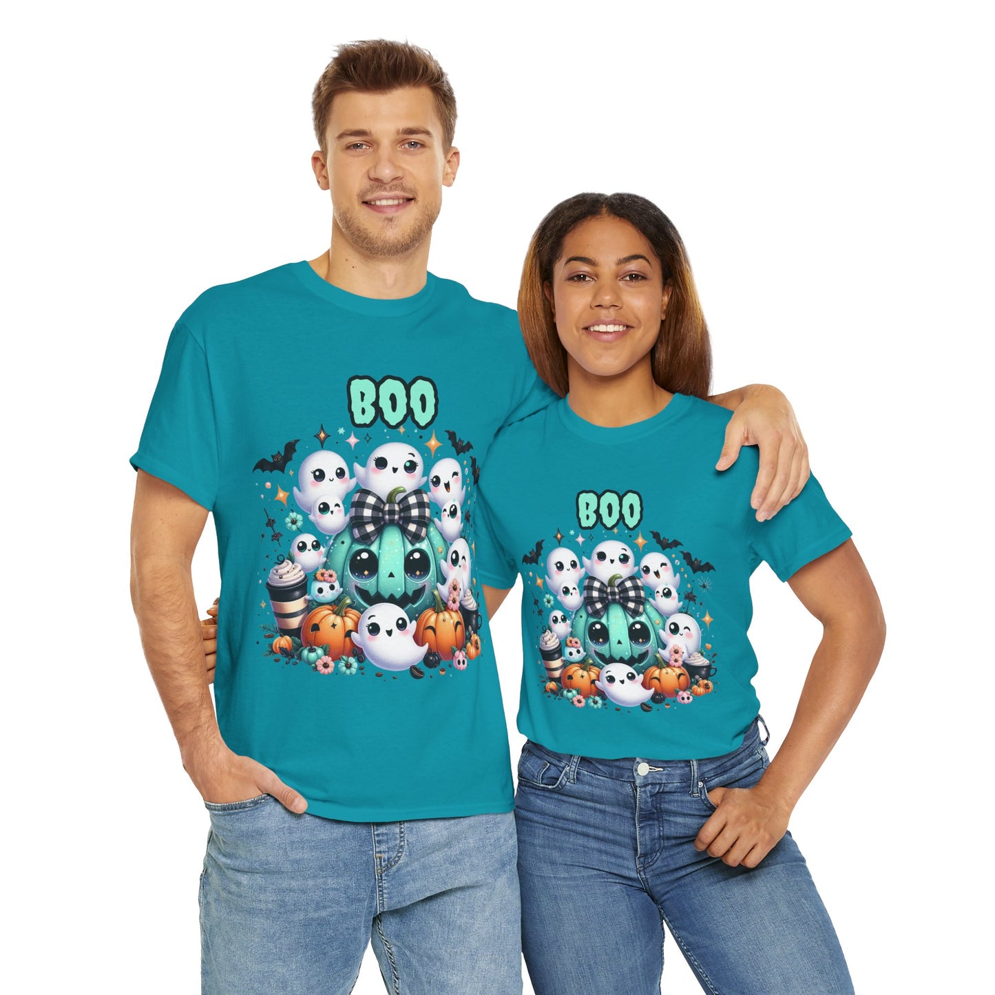 Halloween Boo Tee, Fun Spooky T-Shirt, Unisex Heavy Cotton, Cute Halloween Apparel, Ghost & Pumpkin Shirt, Seasonal Gift Idea