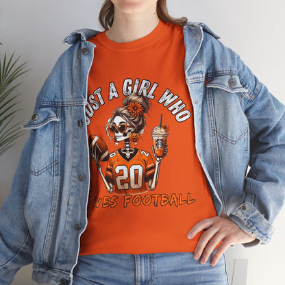 Just a Girl Who Loves Football Unisex Tee, Casual Sports T-Shirt, Football Fan Gift, Game Day Apparel, Fall Sports Top