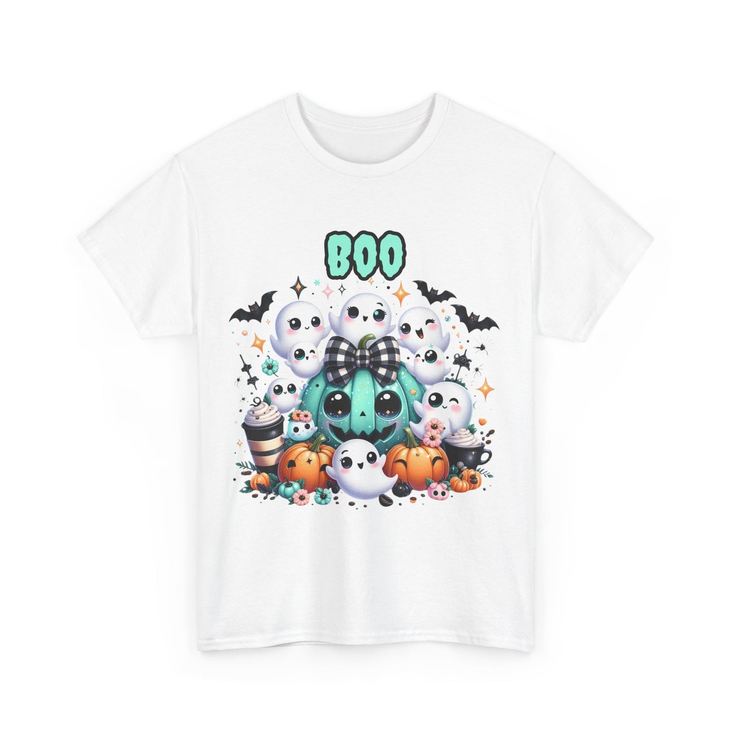 Halloween Boo Tee, Fun Spooky T-Shirt, Unisex Heavy Cotton, Cute Halloween Apparel, Ghost & Pumpkin Shirt, Seasonal Gift Idea