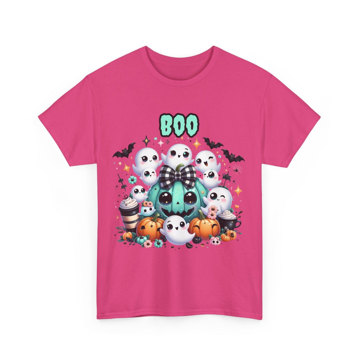 Halloween Boo Tee, Fun Spooky T-Shirt, Unisex Heavy Cotton, Cute Halloween Apparel, Ghost & Pumpkin Shirt, Seasonal Gift Idea