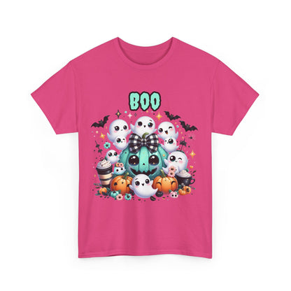 Halloween Boo Tee, Fun Spooky T-Shirt, Unisex Heavy Cotton, Cute Halloween Apparel, Ghost & Pumpkin Shirt, Seasonal Gift Idea