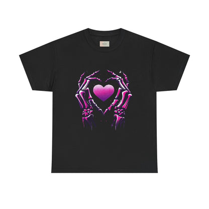 Skeleton Hands Heart Unisex Tee | Halloween Shirt, Gift for Gothic Lovers, Alternative Fashion, Casual Wear, Unique Graphic Tee