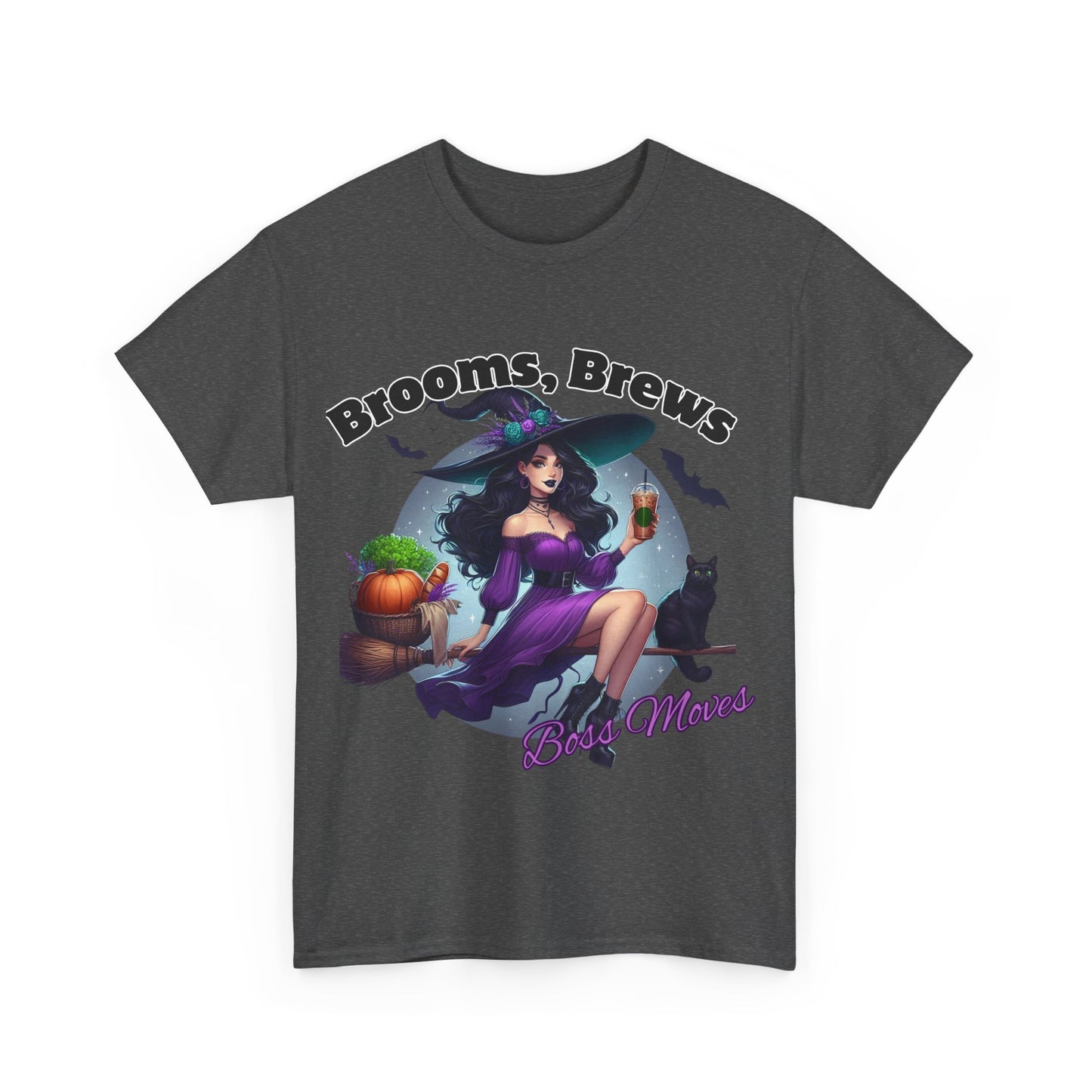 Brooms & Brews Halloween Tee, Unisex Shirt, Witch Craft Tee, Autumn Apparel, Spooky Season Outfit
