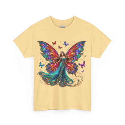 Fantasy Fairy Unisex Heavy Cotton Tee - Enchanting Artwork for Nature Lovers, Magical Gift, Boho Style, Summer Fashion, Unique Tee