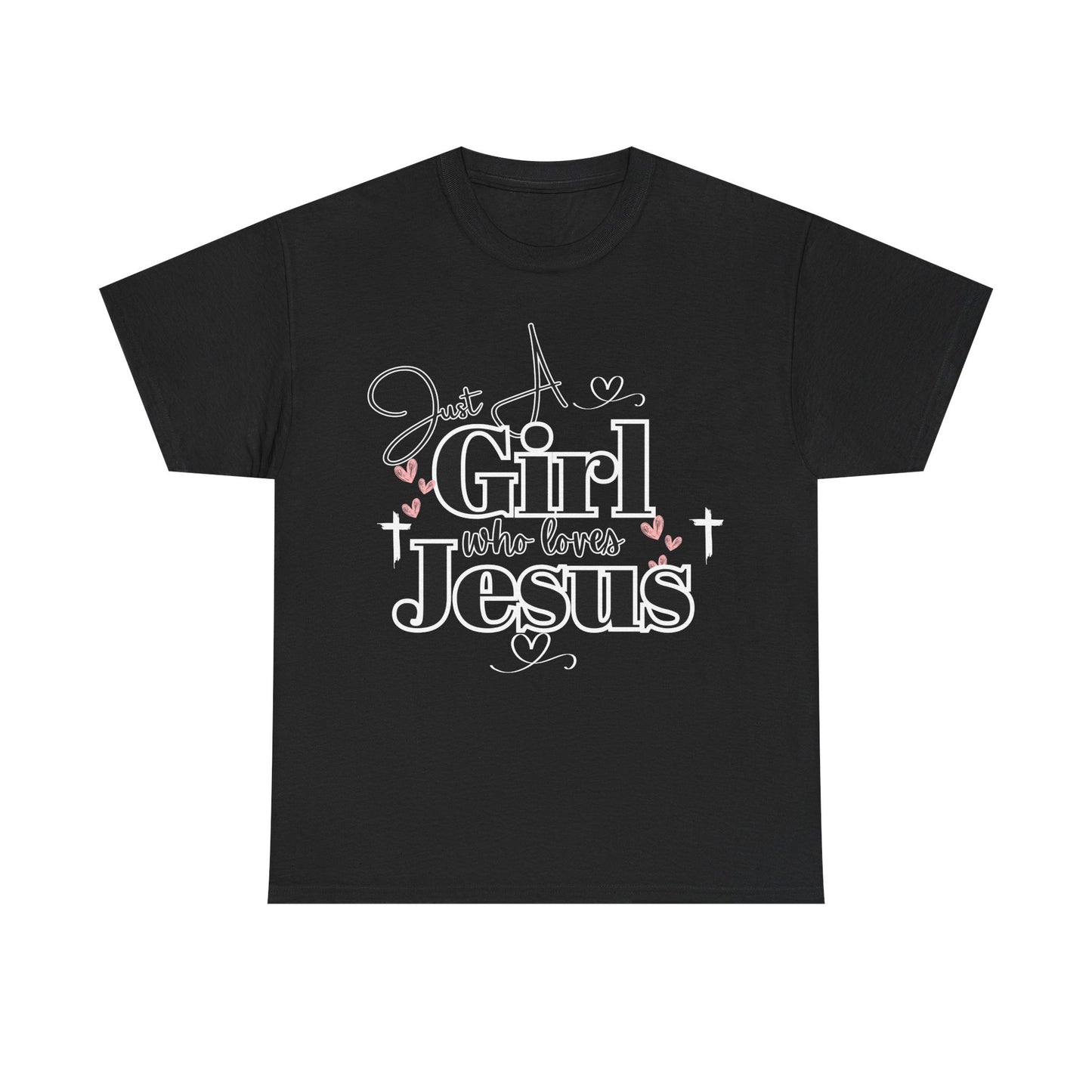 Just a Girl Who Loves Jesus Tee - Faith-Based Cotton Shirt, Christian Apparel, Perfect Gift for Church, Youth Group, Casual Wear