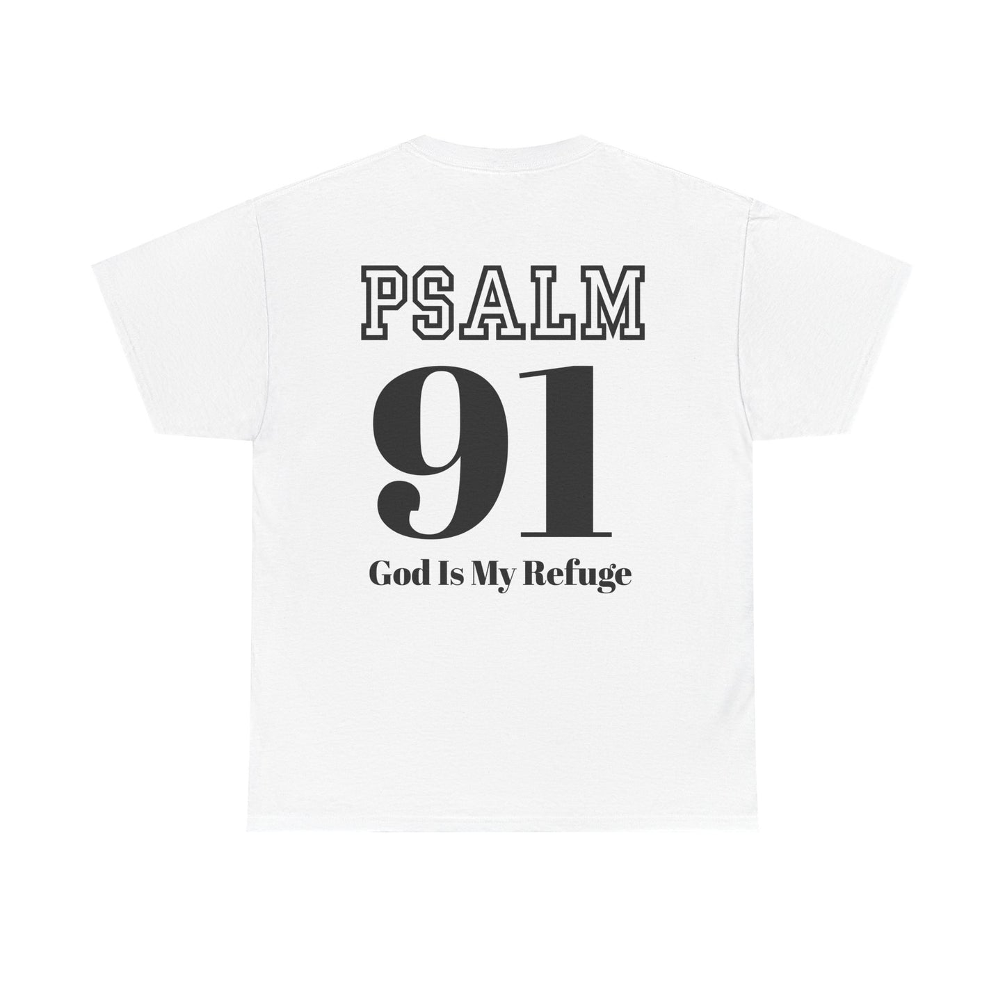 Faith-Inspired Unisex Cotton Tee with Psalm 91, Christian Apparel, Spiritual Gift, Bible Verse Shirt, Casual Wear, Religious T-Shirt