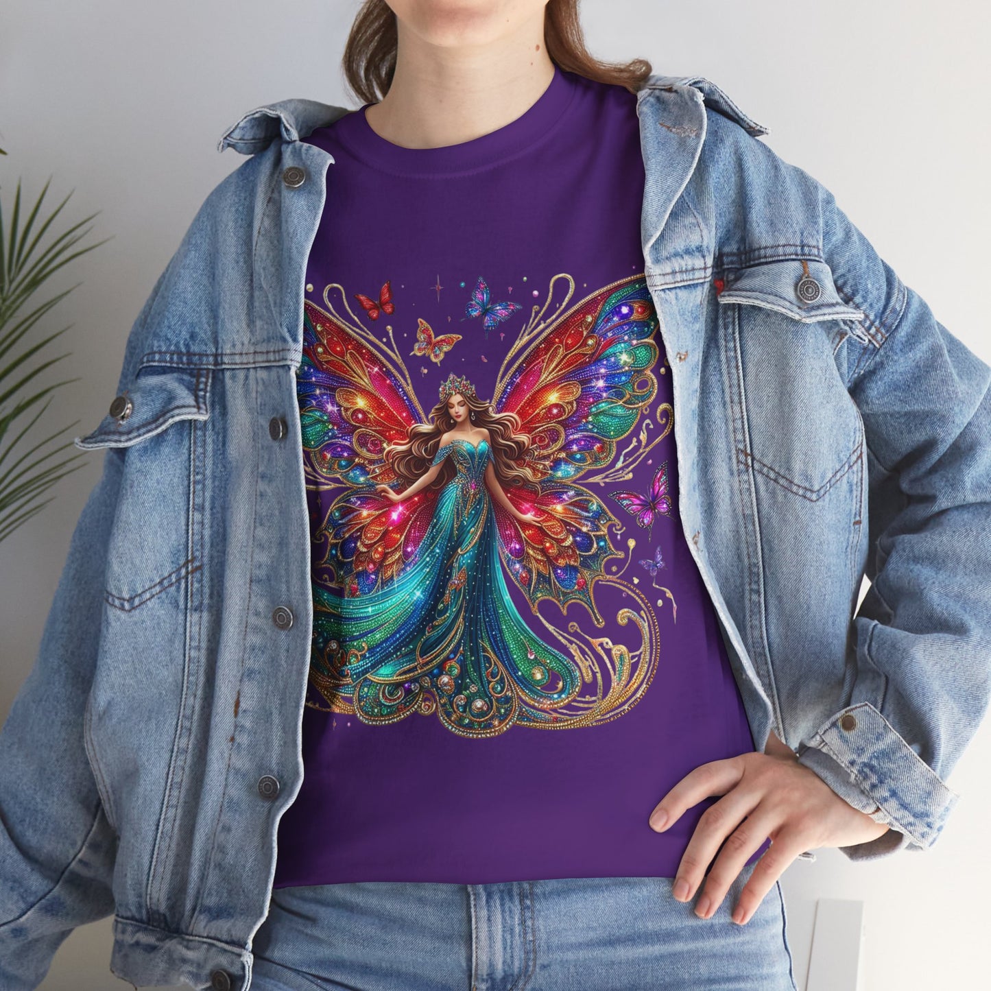 Fantasy Fairy Unisex Heavy Cotton Tee - Enchanting Artwork for Nature Lovers, Magical Gift, Boho Style, Summer Fashion, Unique Tee