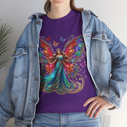 Fantasy Fairy Unisex Heavy Cotton Tee - Enchanting Artwork for Nature Lovers, Magical Gift, Boho Style, Summer Fashion, Unique Tee