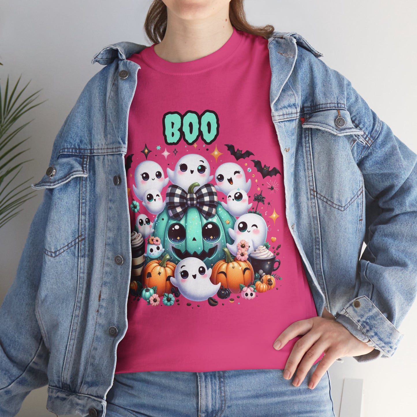 Halloween Boo Tee, Fun Spooky T-Shirt, Unisex Heavy Cotton, Cute Halloween Apparel, Ghost & Pumpkin Shirt, Seasonal Gift Idea