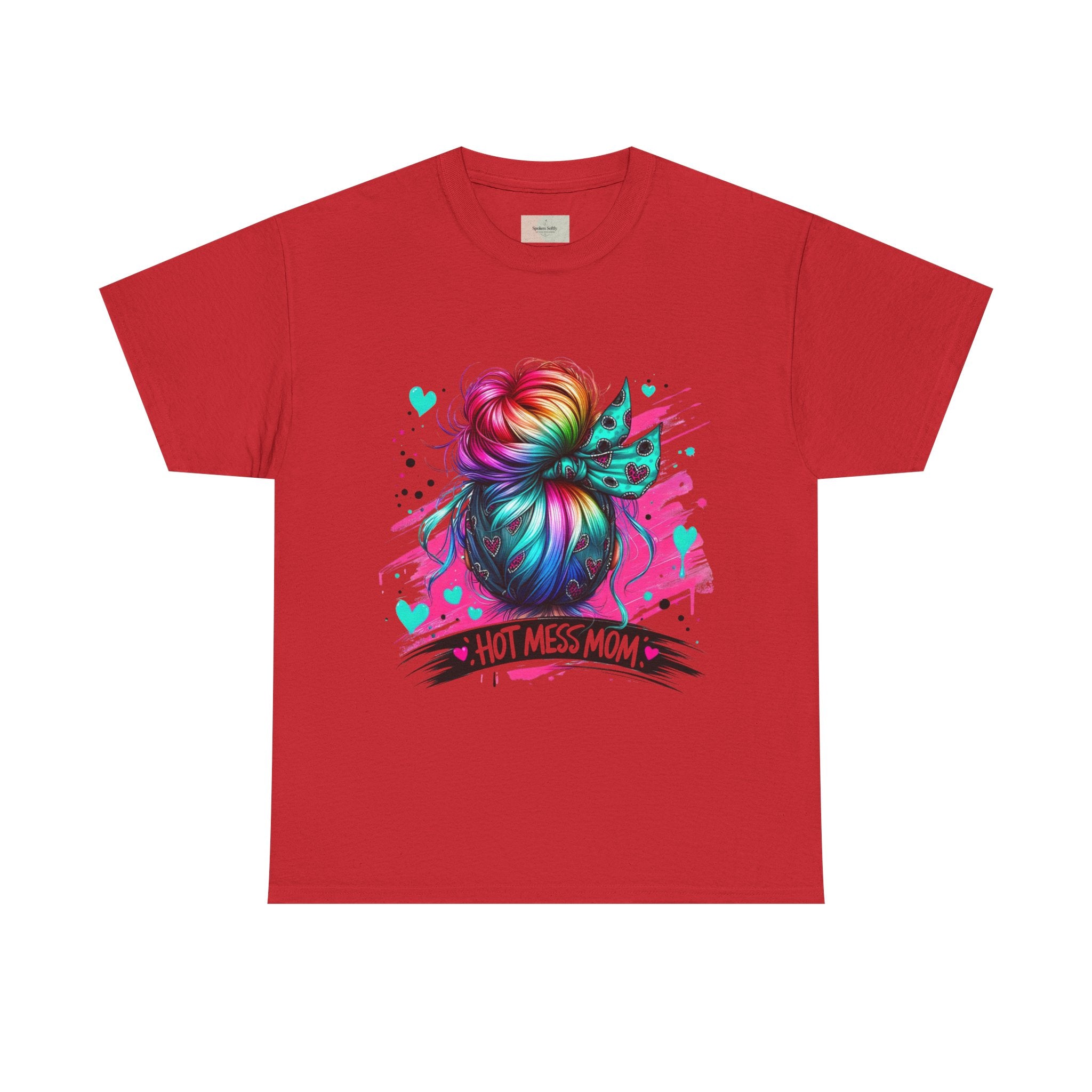 Colorful Hot Mess Mom Tee - Fun Gift, Casual Wear, Mother's Day, Parenting Humor, Family Gatherings