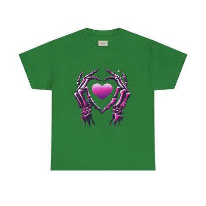 Skeleton Hands Heart Unisex Tee | Halloween Shirt, Gift for Gothic Lovers, Alternative Fashion, Casual Wear, Unique Graphic Tee