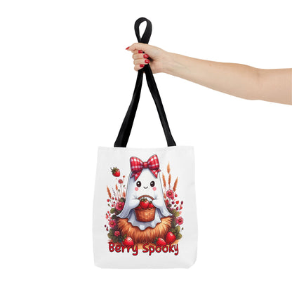 Berry Spooky Tote Bag | Customizable Shopping Bag, Halloween Tote, Cute Ghost Design, Eco-Friendly Gift, Personalized Tote