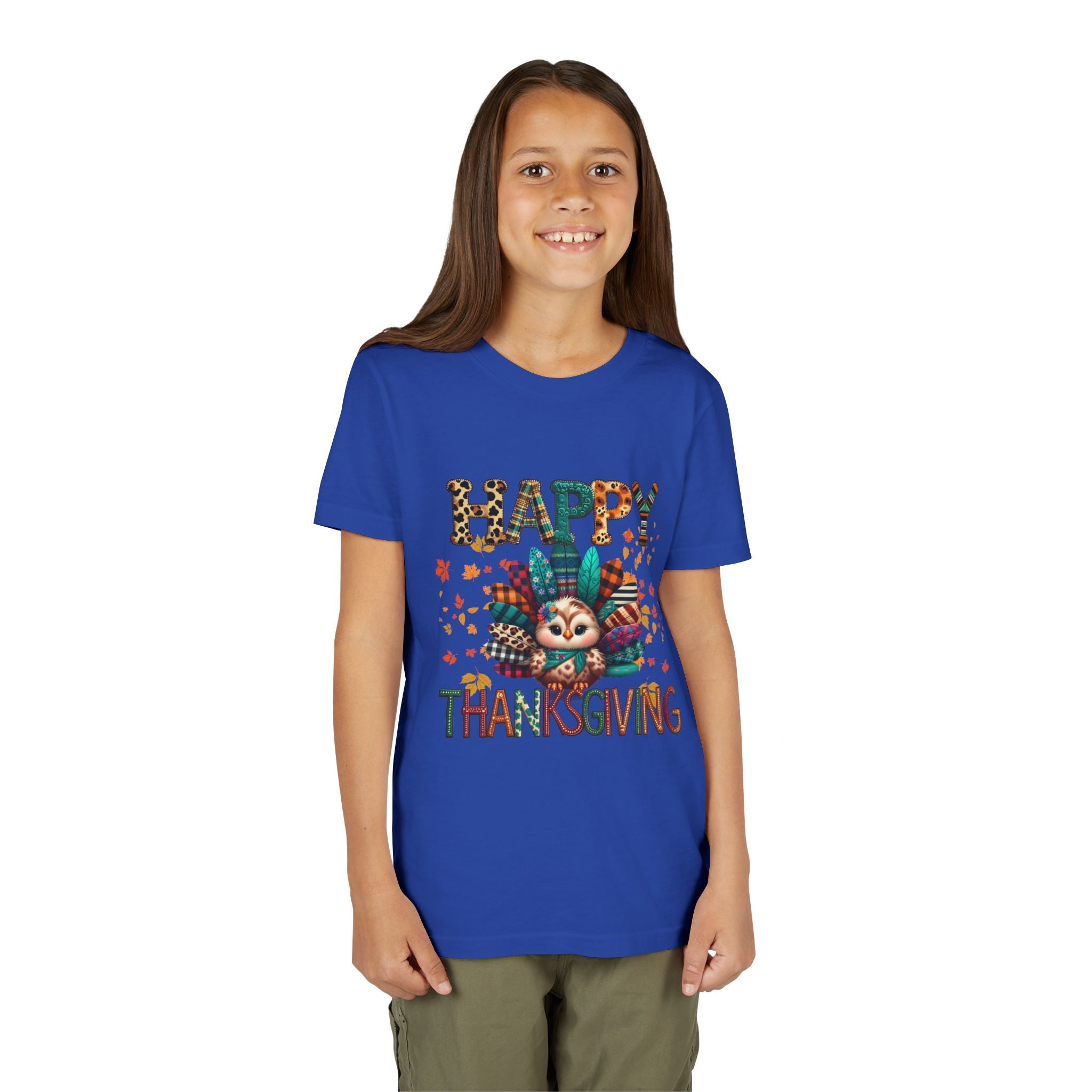 Thanksgiving Turkey Youth Tee, Kids Holiday Shirt, Autumn Graphic Tee, Family Thanksgiving Outfit, Cute Fall Apparel