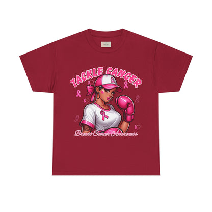 Empowering Unisex Heavy Cotton Tee - Tackle Cancer, Breast Cancer Awareness Shirt, Supportive Gift in Honor of Survivors
