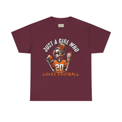 Just a Girl Who Loves Football Unisex Tee, Casual Sports T-Shirt, Football Fan Gift, Game Day Apparel, Fall Sports Top