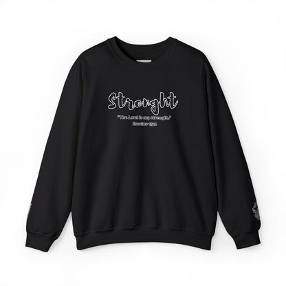 Strength Sweatshirt – The Lord Is My Strength Crewneck, Inspirational Christian Pullover, Faith-Based Unisex Apparel, Motivational Gift for Believers