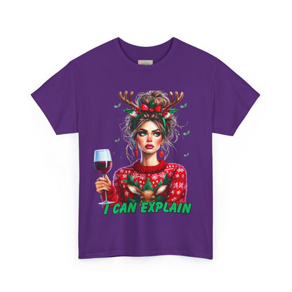 Festive Christmas Tee, I Can Explain Seasonal Top, Holiday Apparel, Unisex Holiday Shirt, Funny Christmas Outfit