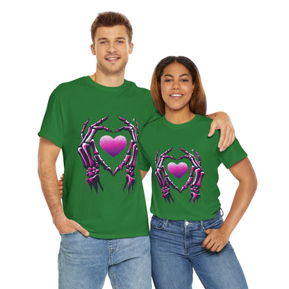 Skeleton Hands Heart Unisex Tee | Halloween Shirt, Gift for Gothic Lovers, Alternative Fashion, Casual Wear, Unique Graphic Tee