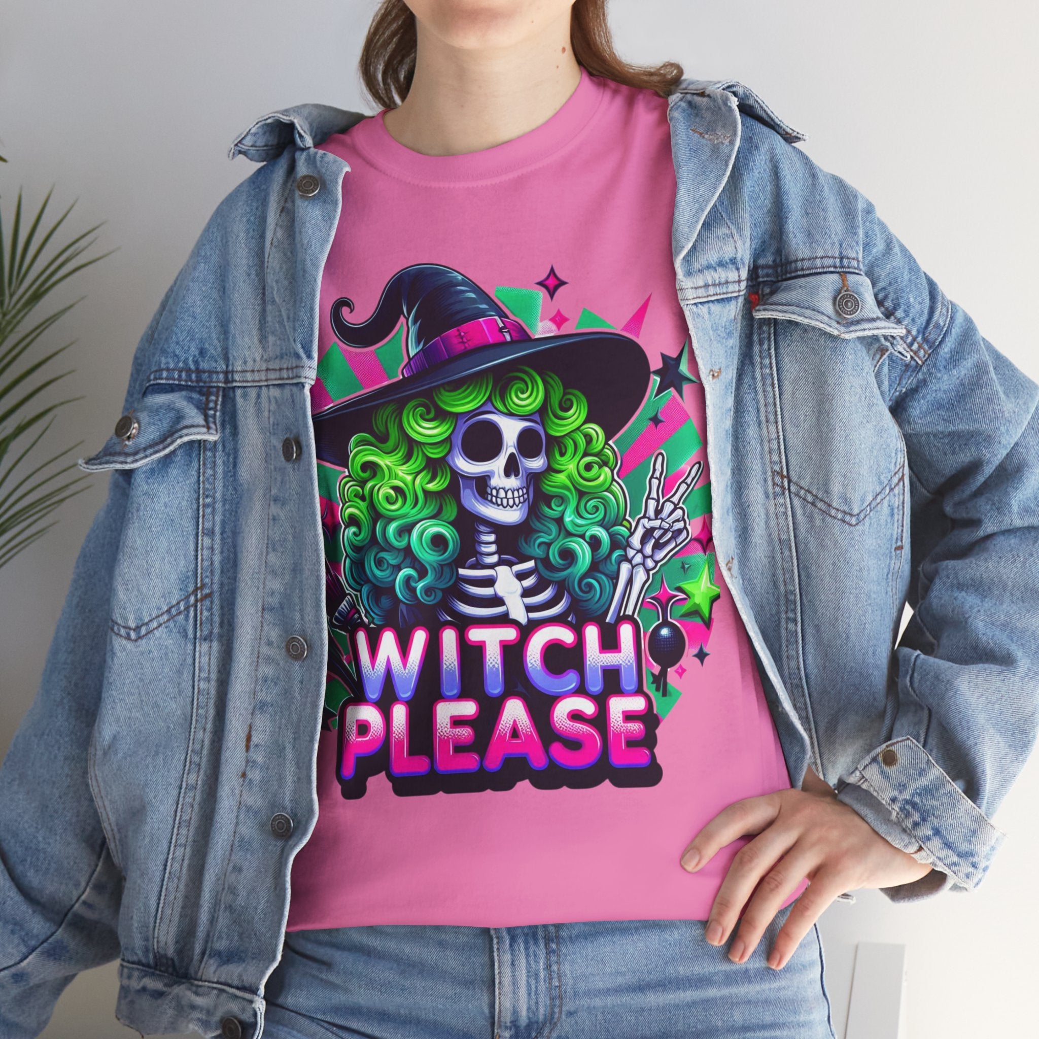 Witch Please Unisex Heavy Cotton Tee, Halloween Shirt, Spooky T-shirt, Unique Gift for Witches, Witchy Apparel