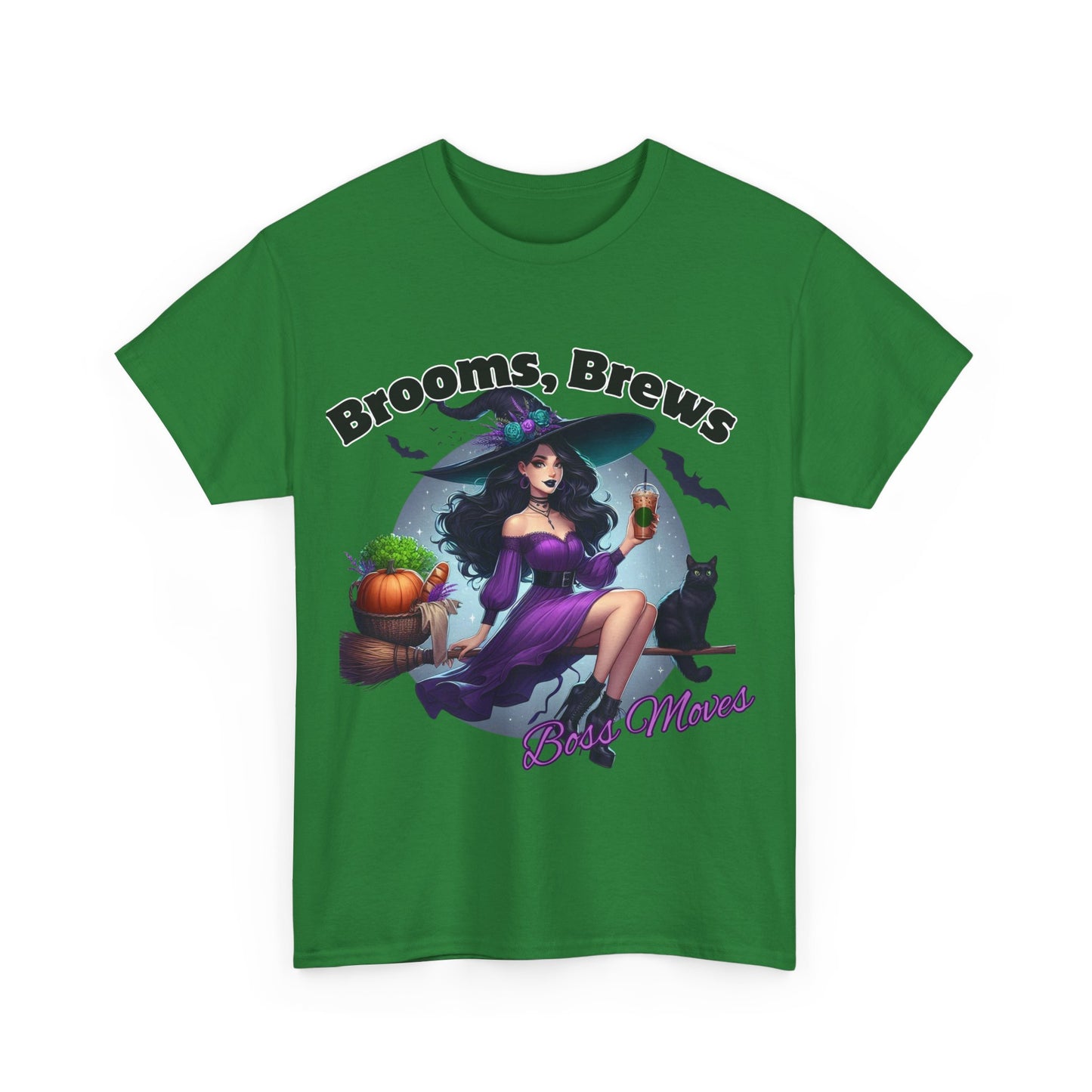 Brooms & Brews Halloween Tee, Unisex Shirt, Witch Craft Tee, Autumn Apparel, Spooky Season Outfit
