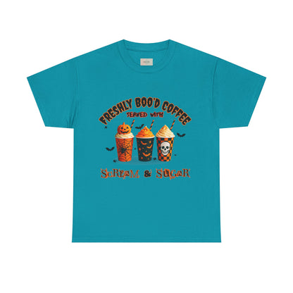 Halloween Coffee Tee, Fun Graphic T-Shirt, Unisex Shirt for Pumpkin Spice Lovers, Spooky Season Apparel, Boo-tiful Halloween Gift