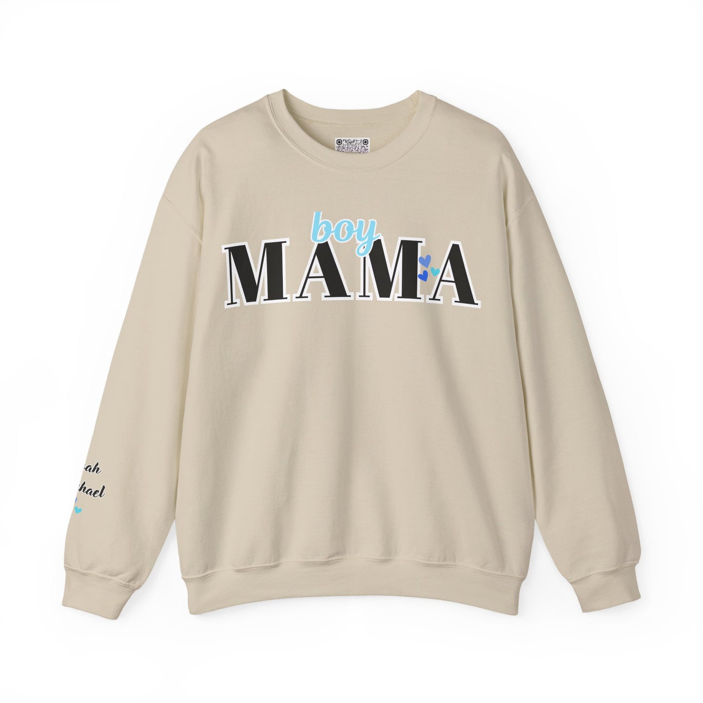 Boy Mama Crewneck Sweatshirt – Cozy Unisex Mom Sweater, Cute Mother’s Day Gift, White Minimalist Mom Life Pullover, New Mom Apparel
