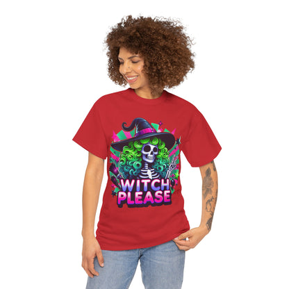Witch Please Unisex Heavy Cotton Tee, Halloween Shirt, Spooky T-shirt, Unique Gift for Witches, Witchy Apparel