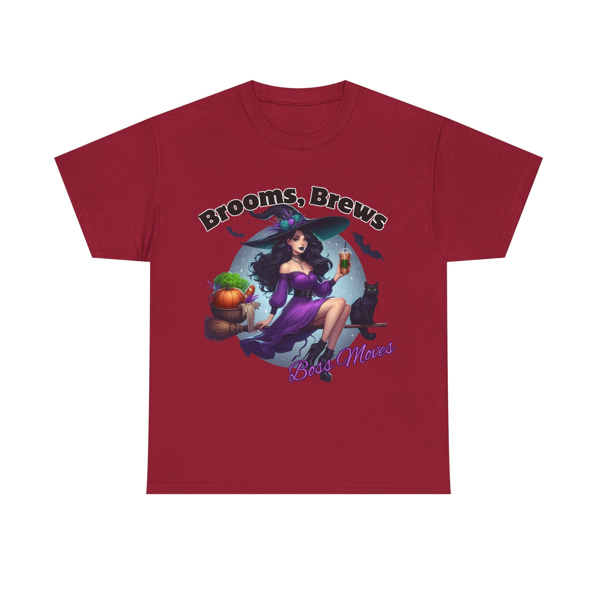 Brooms & Brews Halloween Tee, Unisex Shirt, Witch Craft Tee, Autumn Apparel, Spooky Season Outfit