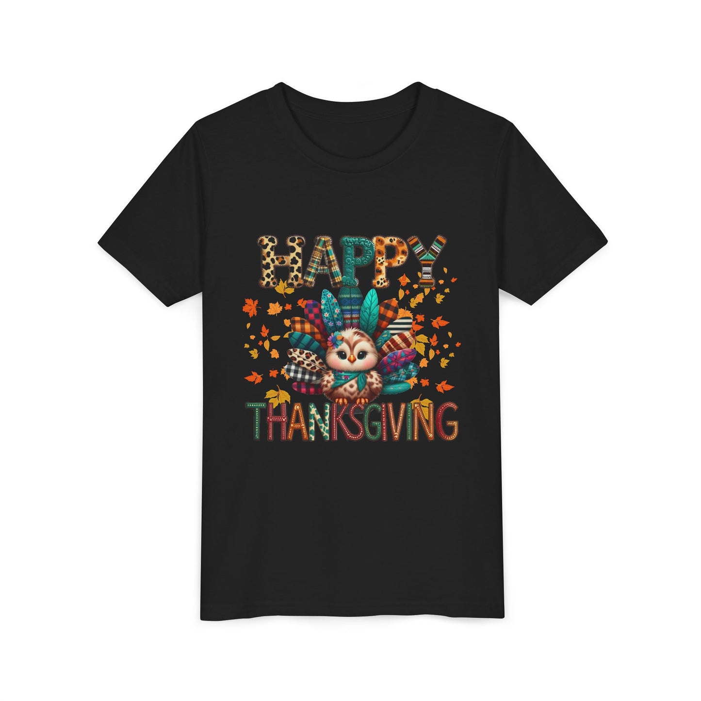 Thanksgiving Turkey Youth Tee, Kids Holiday Shirt, Autumn Graphic Tee, Family Thanksgiving Outfit, Cute Fall Apparel