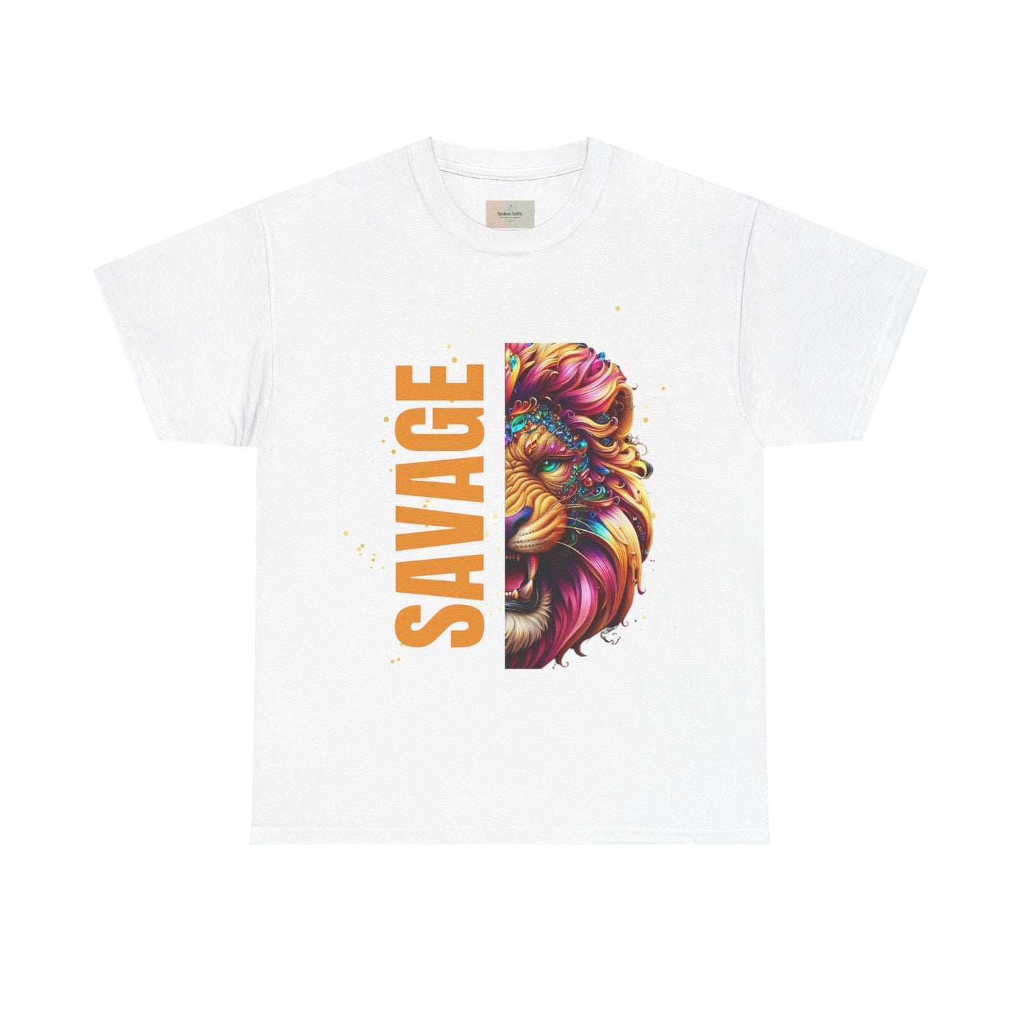 Savage Lion Tee, Unisex Heavy Cotton Shirt, Bold Graphic Tee for Animal Lovers, Casual Wear, Unique Gift Idea