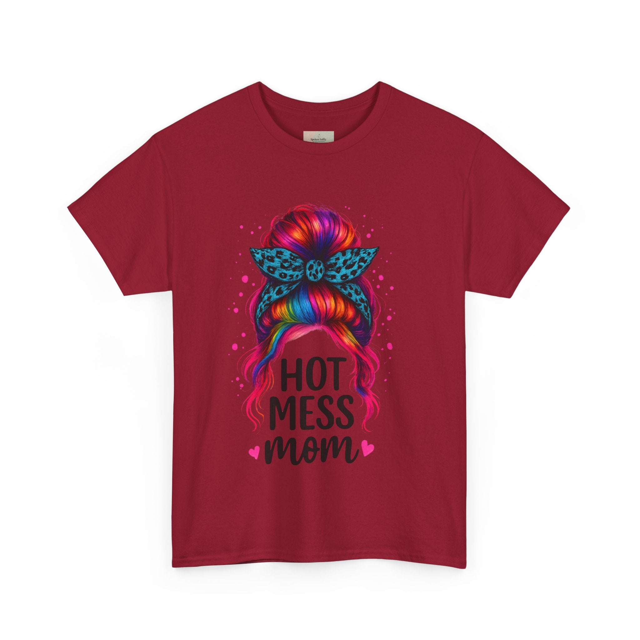 Hot Mess Mom Unisex Heavy Cotton Tee, Funny Mom Shirt, Gift for Mothers Day, Parody T-Shirt, Casual Wear, Trendy Graphic Tee