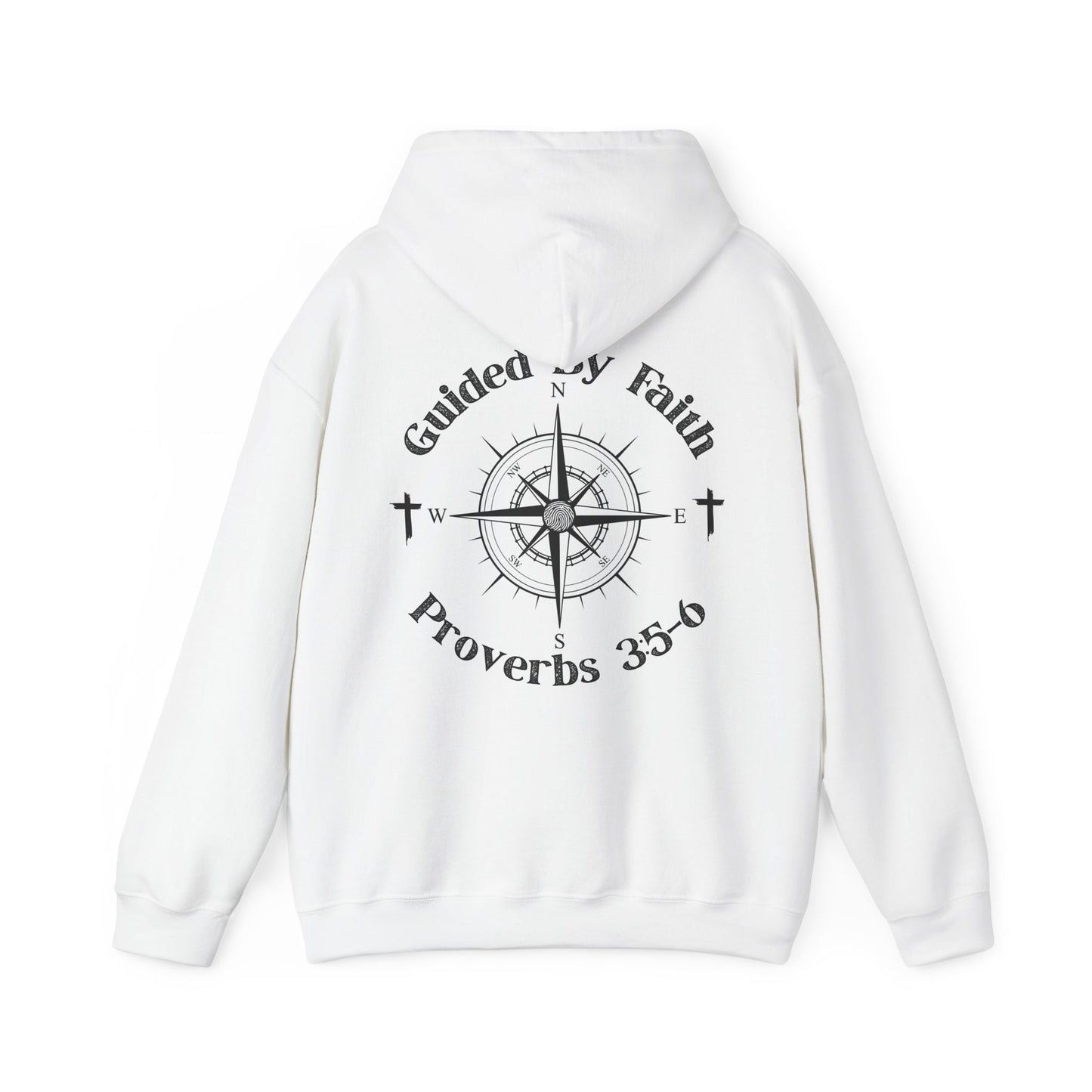 Faith Compass Hoodie – “Guided by Faith” Proverbs 3:5-6 Pullover, Christian Hoodie, Inspirational Scripture Sweatshirt, Unisex Religious Apparel