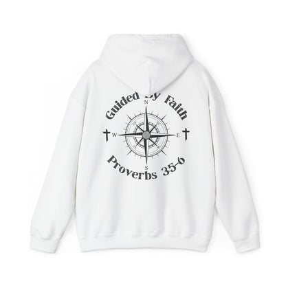 Faith Compass Hoodie – “Guided by Faith” Proverbs 3:5-6 Pullover, Christian Hoodie, Inspirational Scripture Sweatshirt, Unisex Religious Apparel