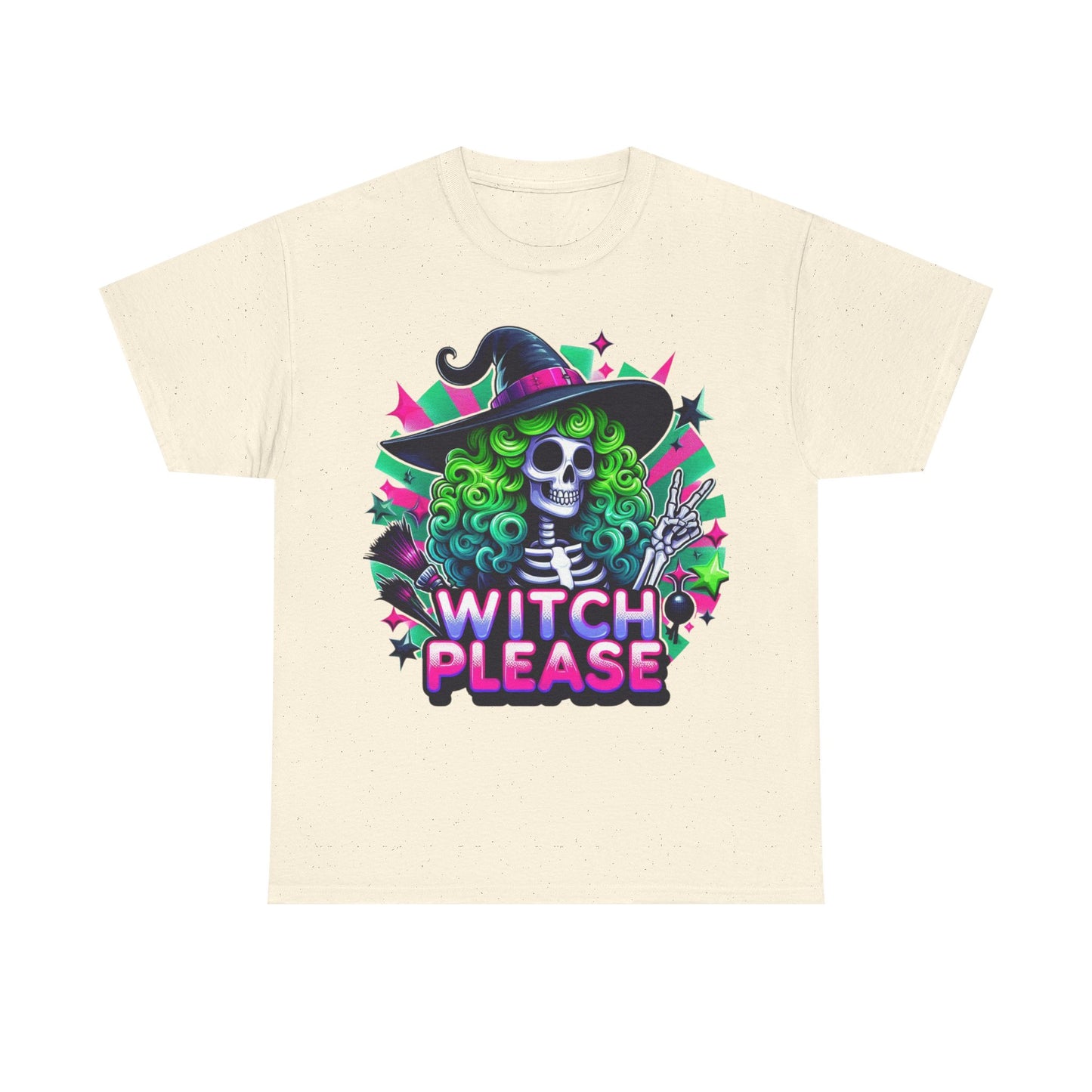Witch Please Unisex Heavy Cotton Tee, Halloween Shirt, Spooky T-shirt, Unique Gift for Witches, Witchy Apparel
